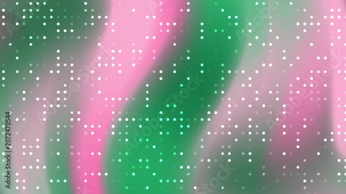 Suitable for backgrounds, websites, digital art projects. Abstract pink and green pattern with soft blurred white square pixels.