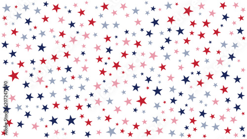 Seamless red and blue stars pattern for USA Independence Day and 4th of July patriotic background