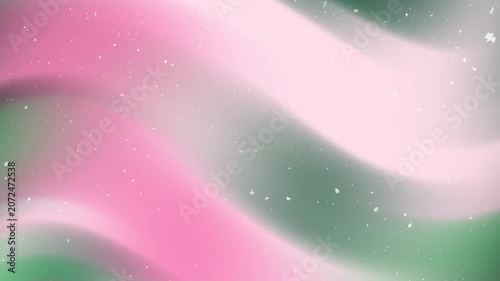 Pink and green wavy lines abstract background with starry night sky light display. Suitable for designs, backgrounds, promotions, and presentations.