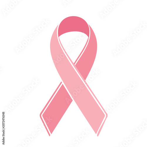 Pink ribbon symbol for breast cancer awareness