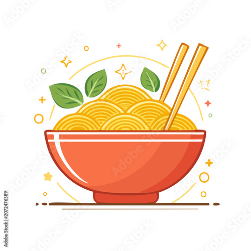 Red basket with corn and vegetables vector illustration