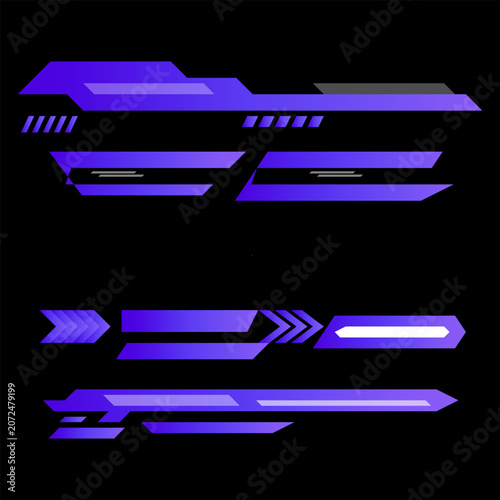 Futuristic Purple HUD UI Lower Thirds and Cyberpunk Tech Graphics