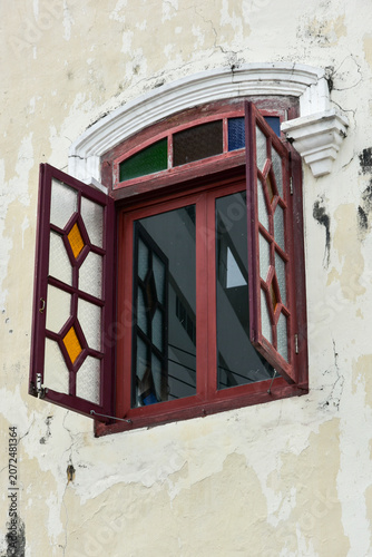Window of Peranakan Shophouse on Penang Island in Malaysia
