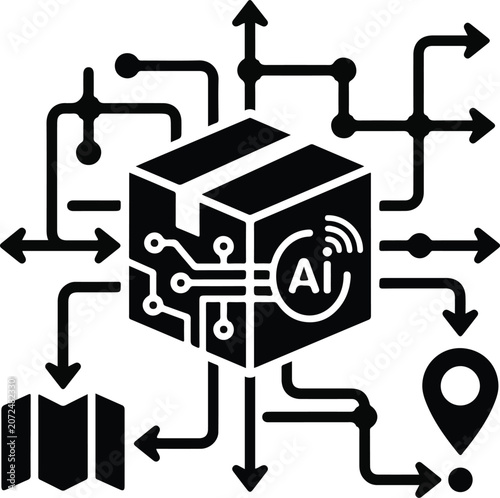 Global Network Security Icon – Shield, Globe and Digital Protection Vector
