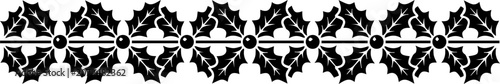 Black and white floral border design on white background