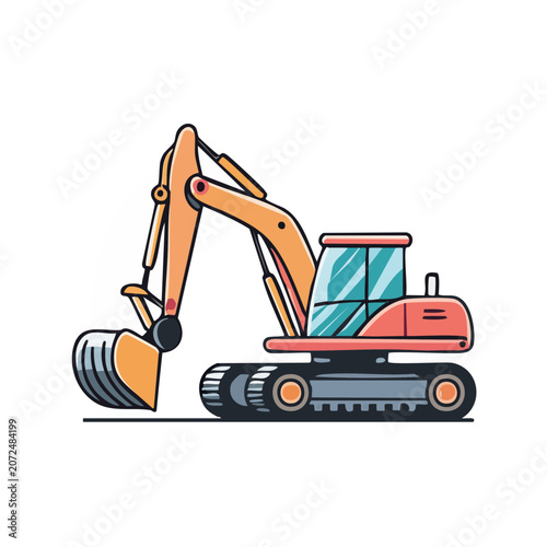 Flat vector illustration of delivery truck with package