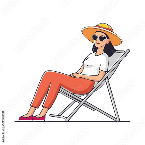 Woman in wheelchair flat illustration