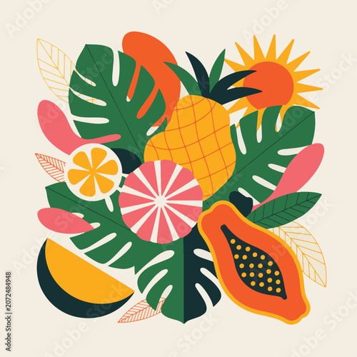 Tableau sur toile Tropical Maximalist Shapes