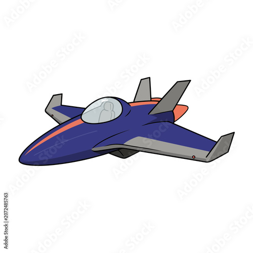 Cartoon Jet Fighter Vector Illustration