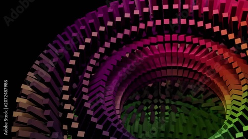 Vibrant Rainbow Kaleidoscope Wave: Mesmerizing Abstract Loop Background with Dynamic Geometric Motion and Shifting Textures