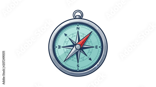 Vintage Style Maritime Navigation Compass Illustration