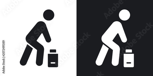 фотографія Fatigue icons vectors in solid black and white style