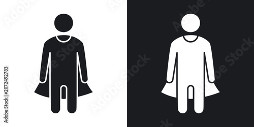 Tableau sur toile Hero icons vectors in solid black and white style