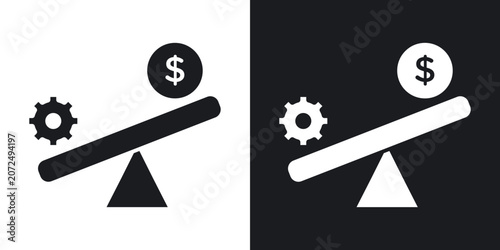 Photos Leverage icons vectors in solid black and white style