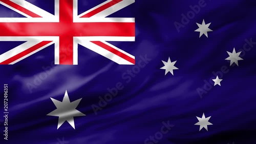 Australia Flag Waving Animation Background Aussie National Symbol Southern Cross Video Footage
