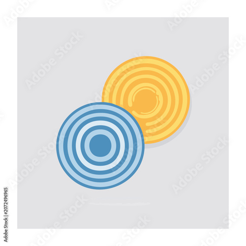 Overlapping Blue and Orange Concentric Circles