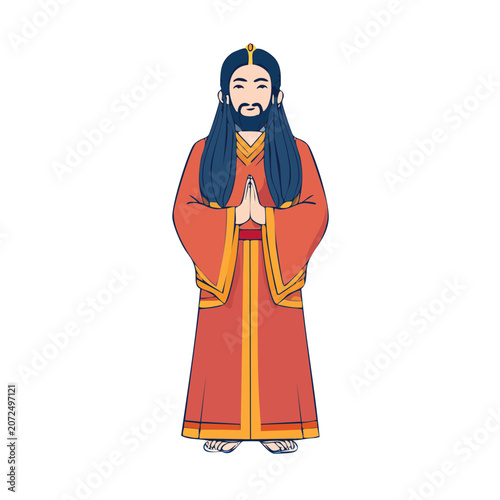 Vector illustration of woman in traditional dress