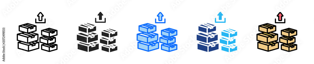 Fototapeta premium Warehouse Goods Icon Set Multiple Style Collection