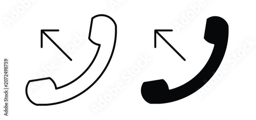 Принти на полотні Call outgoing icons pack vectors in black flat and strokes