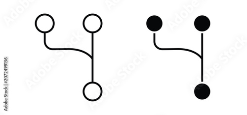 Obraz na plátně Code branch icons pack vectors in black flat and strokes