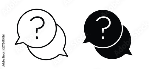 Tableau sur toile Comment question icons pack vectors in black flat and strokes