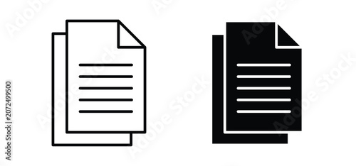 Photography Duplicate icons pack vectors in black flat and strokes