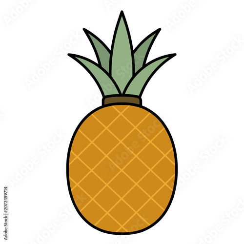 Flat vector illustration of a pineapple