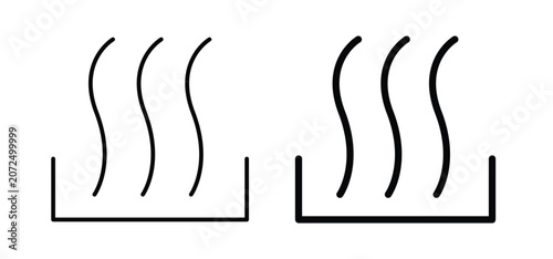 Heat icons pack vectors in black flat and strokes