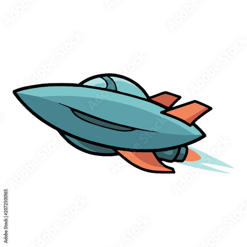 Cartoon Flying Saucer UFO Vector Illustration