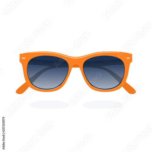 Orange and blue flat vector sunglasses