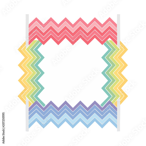 Rainbow Zigzag Frame Vector Illustration