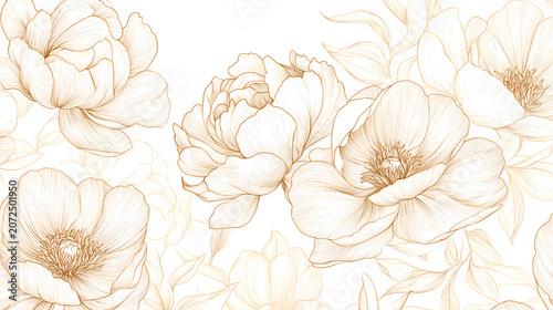 Elegant Floral Line Art Background