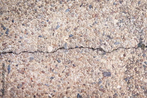 Old terrazzo background with cracked line on floor