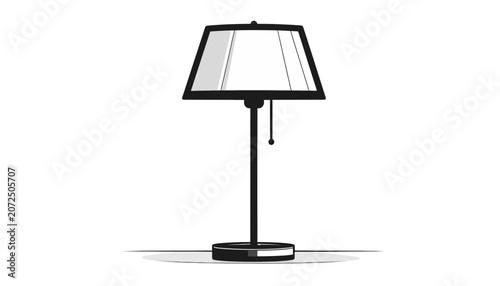 Fotografía Modern black table lamp indoors.