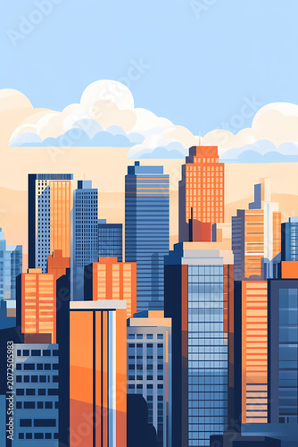 Modern City Skyline Artistic View