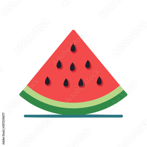 Flat illustration of a watermelon slice