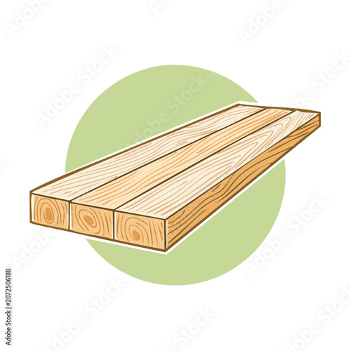 Flat illustration of a wooden plank