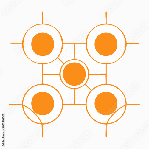 Abstract Orange Geometric Network with Circles and Lines