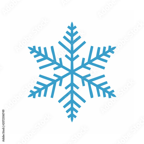 Blue snowflake icon on white background
