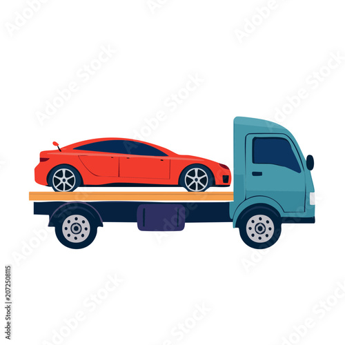 Flat vector illustration of delivery truck