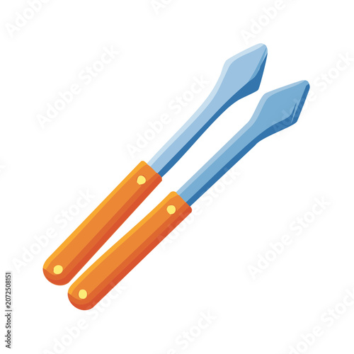 Flat vector illustration of toothbrush and toothpaste