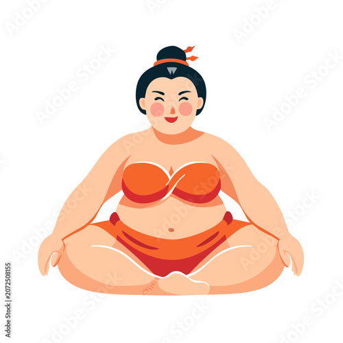 Flat vector illustration of woman holding fruit bowl