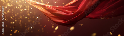 A Luxurious Scarlet Fabric in Motion