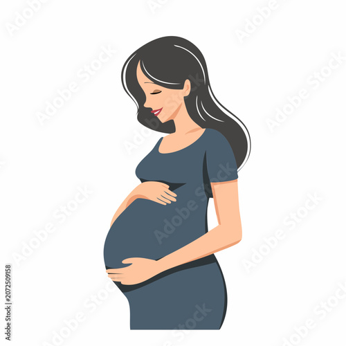 Pregnant Woman Holding Her Belly