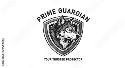 Prime Guardian Logo Featuring a Loyal Wolf