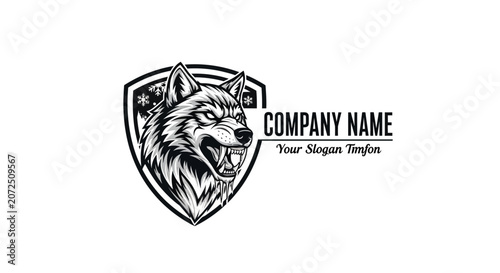 Stylish Logo Featuring a Fierce Lion's Head