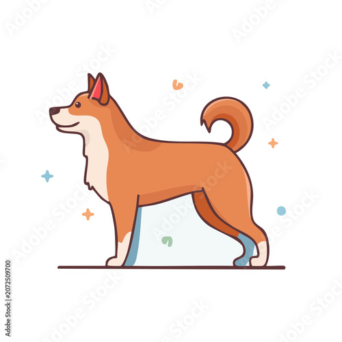 Orange cartoon horse vector illustration