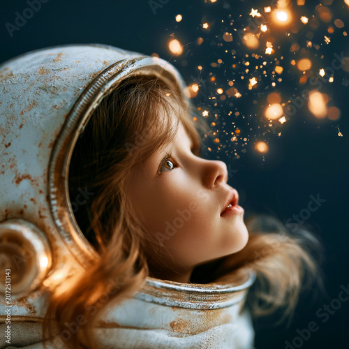 Little Girl Dreaming of Space