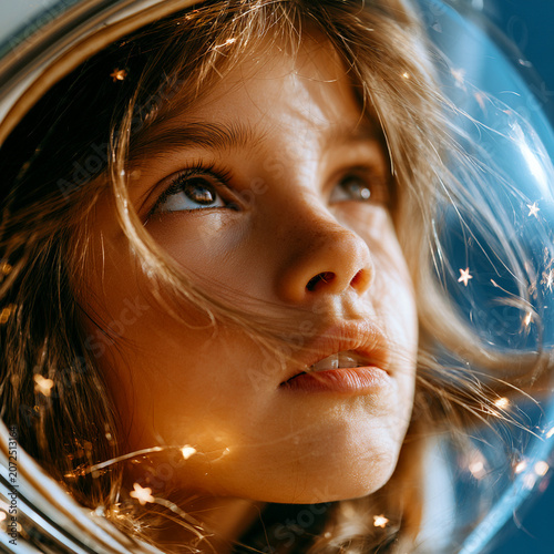 Little Girl Dreaming of Space