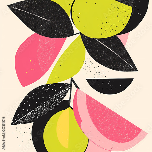 Abstract Citrus Fruit Art